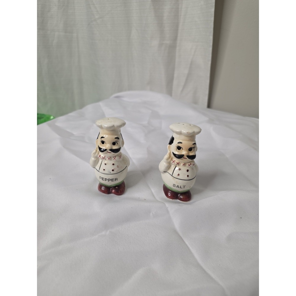 Vintage Italian Chef Salt and Pepper Shakers Hong Kong Kitsch Retro